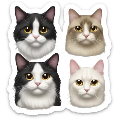 2 cats one is a Himalayan and the other is a tuxedo cat sticker