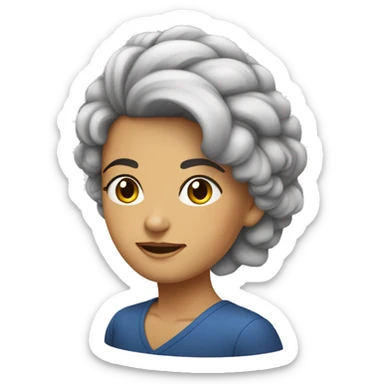 senhora da terceira idade branca de cabelos curtos no ombro e cabelo grisalho sticker