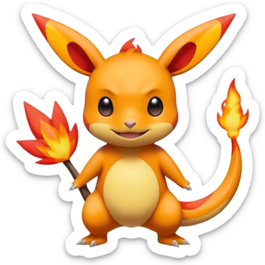 Victini-Pichu-Charmander-Fakémon-hybrid-creature (full body)  sticker