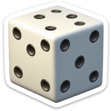 Create an emoji of a cube-shaped object (like a dice) with multiple 0s and 1s displayed on its surfaces, representing a matrix or data grid. sticker