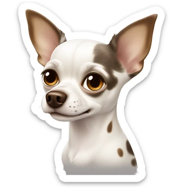 White Chihuahua with brown spots sticker