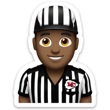 Football Ref wearing chiefs gear  sticker
