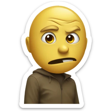 yellow circle with mad face sticker