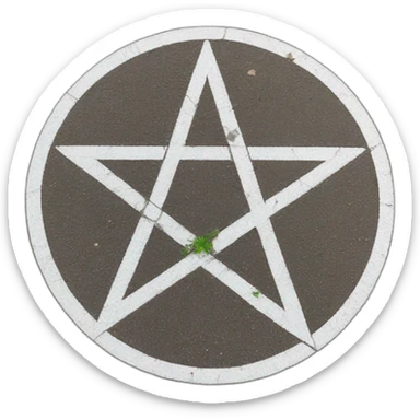 pentagram on the ground sticker