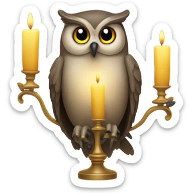 Owl holding a candelabra  sticker