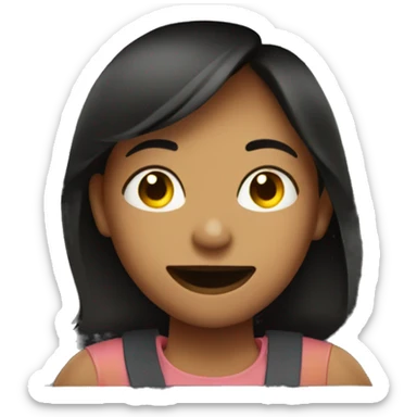 closed lip smiling girl in car interior sticker