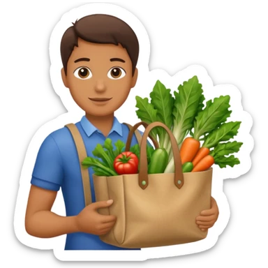 hours holding vegetables bag sticker