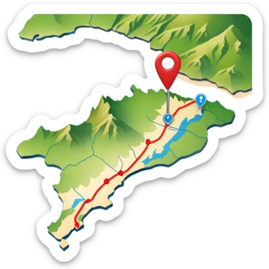 gps pin locaters on a wider range of map - buller nz sticker