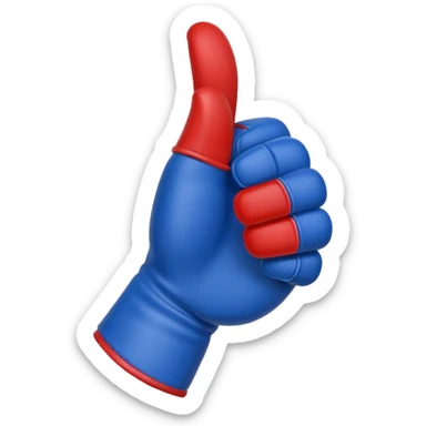 #1 glove thumbs up football fanin blue (#00A3E0) and red (#F9423A)  sticker