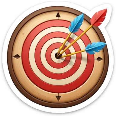 3 arrows at the center of a target sticker