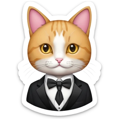 cat dressed in a suit and tie sticker