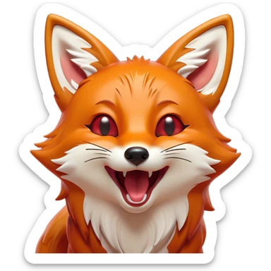 Cinematic Cute Yawning Fox Portrait Emoji, Head tilted slightly with a dramatic, wide-open yawn, showcasing a soft, velvety red Fur with subtle white accents, floppy ears slightly drooping, round amber eyes barely open in drowsy contentment, Simplified yet irresistibly adorable features, highly detailed, glowing with a soft, cozy glow, high shine, relaxed yet expressive, stylized with a touch of natural whimsy, bright and endearing, soft glowing outline, capturing the essence of a sleepy yet affectionate fox, so drowsy it feels like it could stretch right out of the screen and curl up for a nap! sticker