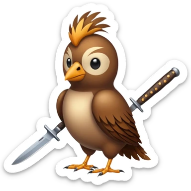 Bird with knife sticker