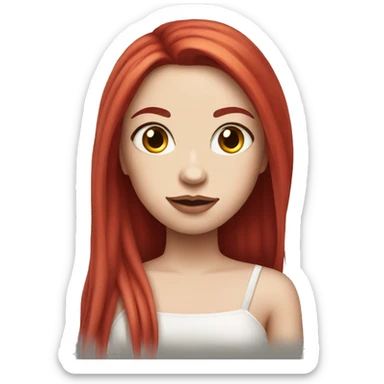 Mega Beautiful girl with white skin, long straight red hair and arms tattoos sticker