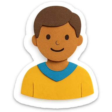 paper craft style person with layered colored paper effect sticker