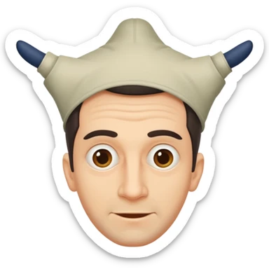 Claudio Vieira De Oliveira, a man with an upside-down head, simple background sticker