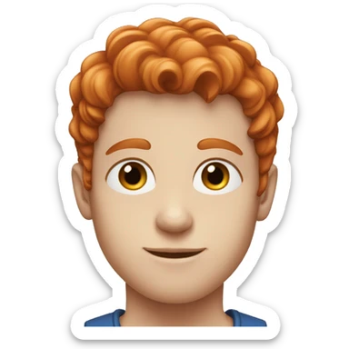 young guy with Redhead hair and blue eyes sticker