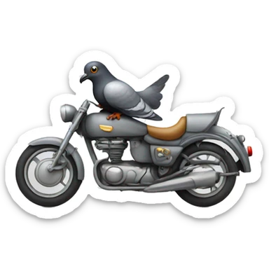 Pigeon on motorbike sticker