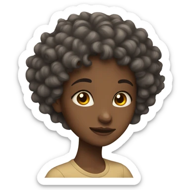 Girl with curly hair sleep sticker