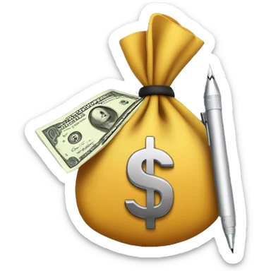 make a pen that has a dollar sign but that is an actual arrow pointing at a money bag sticker
