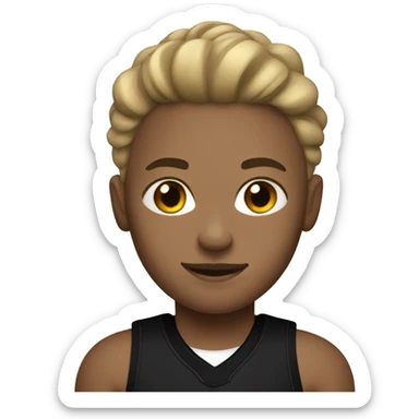 A blonde basketball player in a black uniform sticker