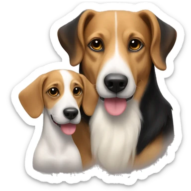 Beagle and Belgian Shepherd sharing love sticker