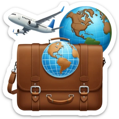 TRAVEL , travel bag , pass board, plane, glob sticker