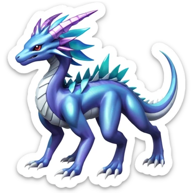  cool edgy shiny colorful Suicune-Dialga-Reptile full body sticker