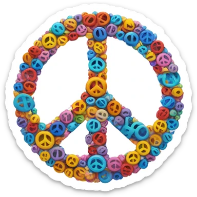 Round peace sign sticker