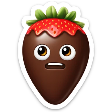 Chocolate covered strawberry sticker
