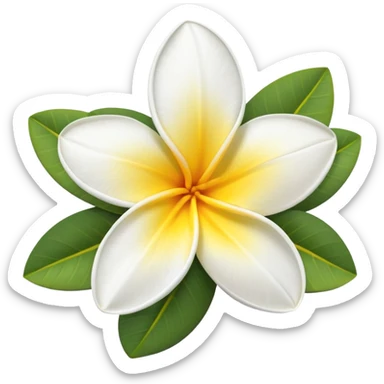 plumeria flower sticker