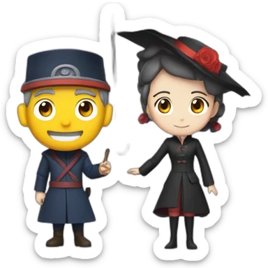Naruto and mary poppins sticker