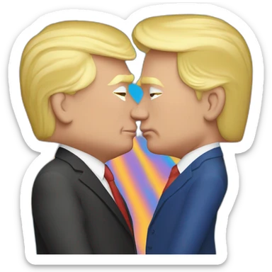 trump-and-putin-kissing,-lgbtq+ friendly, positivity, inclusiveness sticker