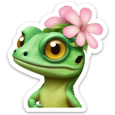 Lizard with flower eyes sticker