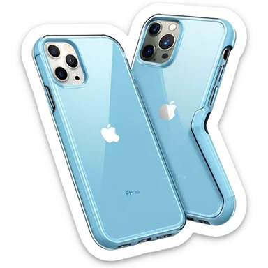 iphone 15 pro in a light blue case sticker