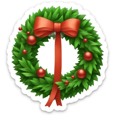 Christmas wreath sticker