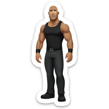 the rock, wwe, full body sticker