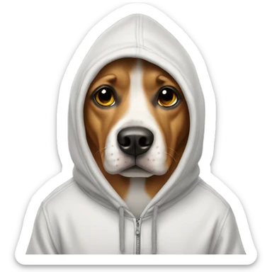 Dog wearing hoodie  sticker