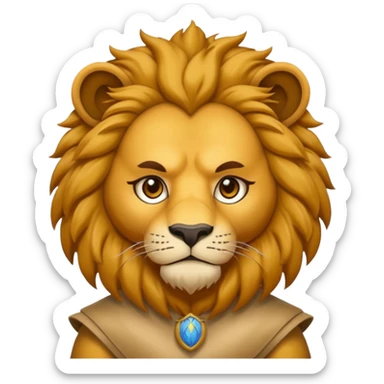 human in a lion costume, the lion face might be a little angry sticker