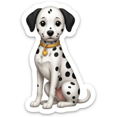 Chien dalmatien assis et debout.  sticker