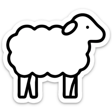 outlined sheep icon sticker