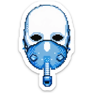 Pixelated blue mouthpiece with breathing tube and nose clip for VO2 max testing, no face sticker