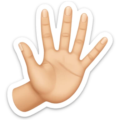 hand showing index and little finger sticker