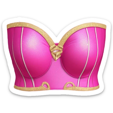 Hot pink corset and bikini bottom with glitter sticker