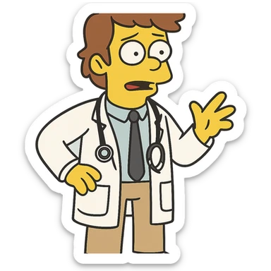 yellow-skinned gender neutral doctor sticker