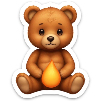 Teddy bear watching sunset sticker