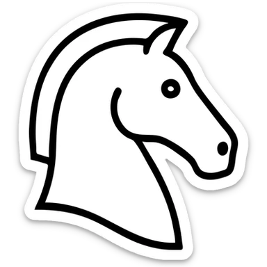 Apply the Hermès orange box color as the background using the orange from the reference image. Keep the horse head icon elegant, stylized, and logo-like with a black outline. Convey a premium brand feel with a refined and sophisticated look. sticker