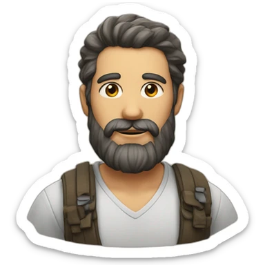 Homme avec une légère barbe et des cernes  sticker