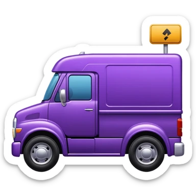 purple truck emoji facing right sticker