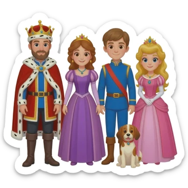 King,Queen,Prince,Princesse,Dog sticker